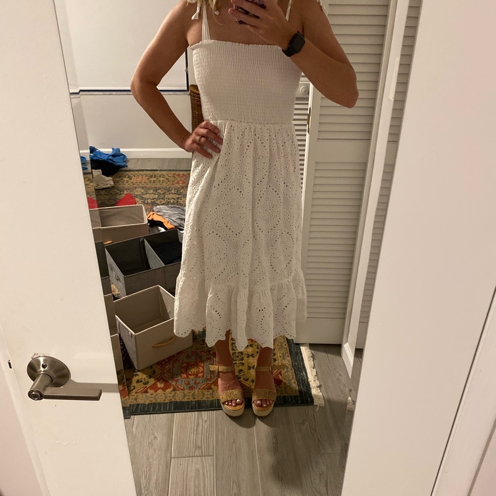 White smocked dress